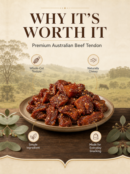 🥩 Premium Australian Beef Tendon | Collagen-Rich Protein Snack 💪✨