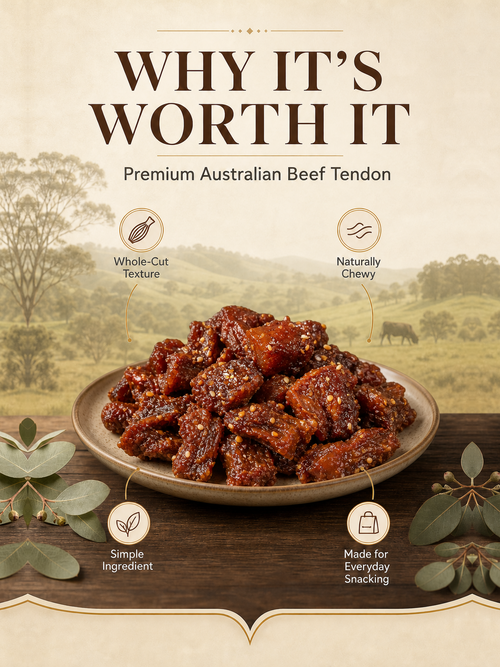 🥩 Premium Australian Beef Tendon | Collagen-Rich Protein Snack 💪✨