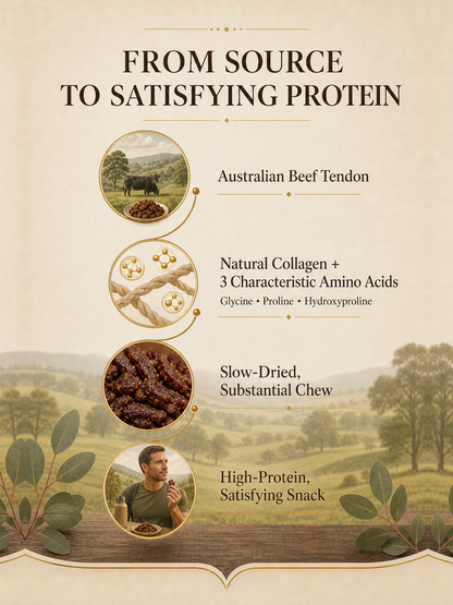 🥩 Premium Australian Beef Tendon | Collagen-Rich Protein Snack 💪✨